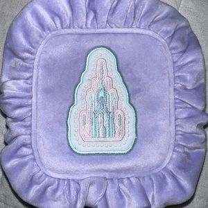 Stoney Clover Lane Lilac Velour Ruffle Small Pouch with Disney Frozen Patch